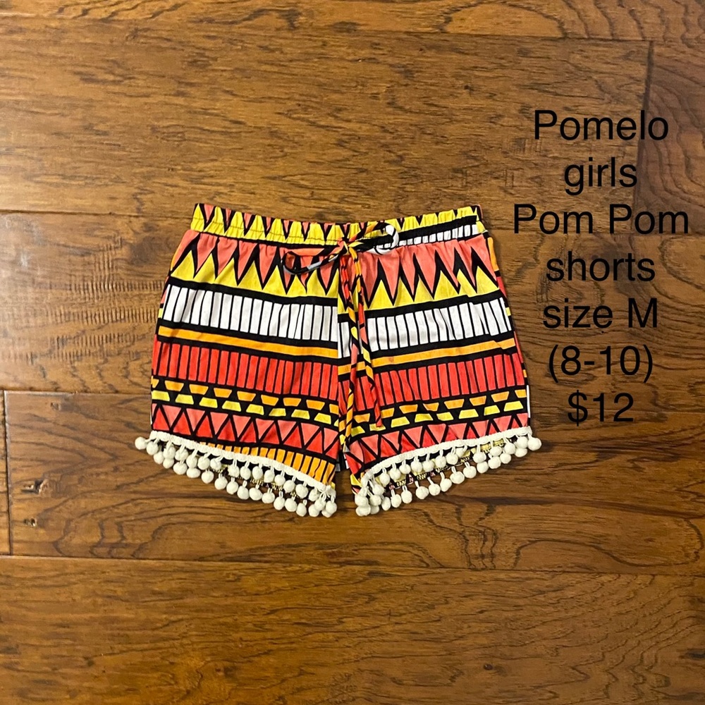 Pomelo girls printed Pom Pom shorts